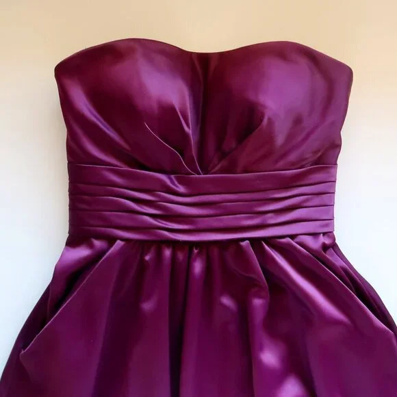 Bill Levkoff Purple Strapless Maxi Dress Size 6